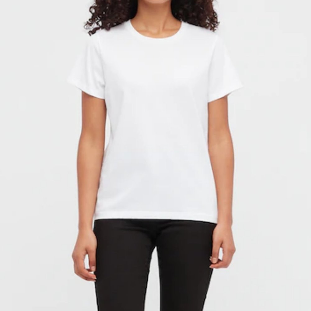 Uniqlo Women's Supima Cotton Crew Neck T-shirt - white